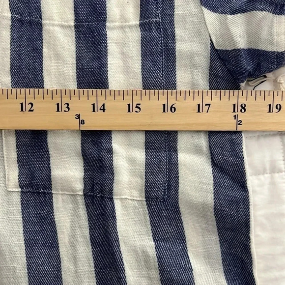 PACT Organic Cotton Blue Stripe Print shorts Romper size Medium NWT - Picture 7 of 11
